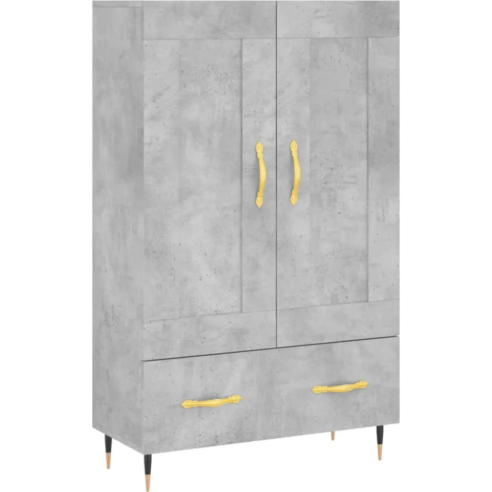 vidaXL Hoge kast 69,5x31x115 cm bewerkt hout betongrijs grijs, foto 3