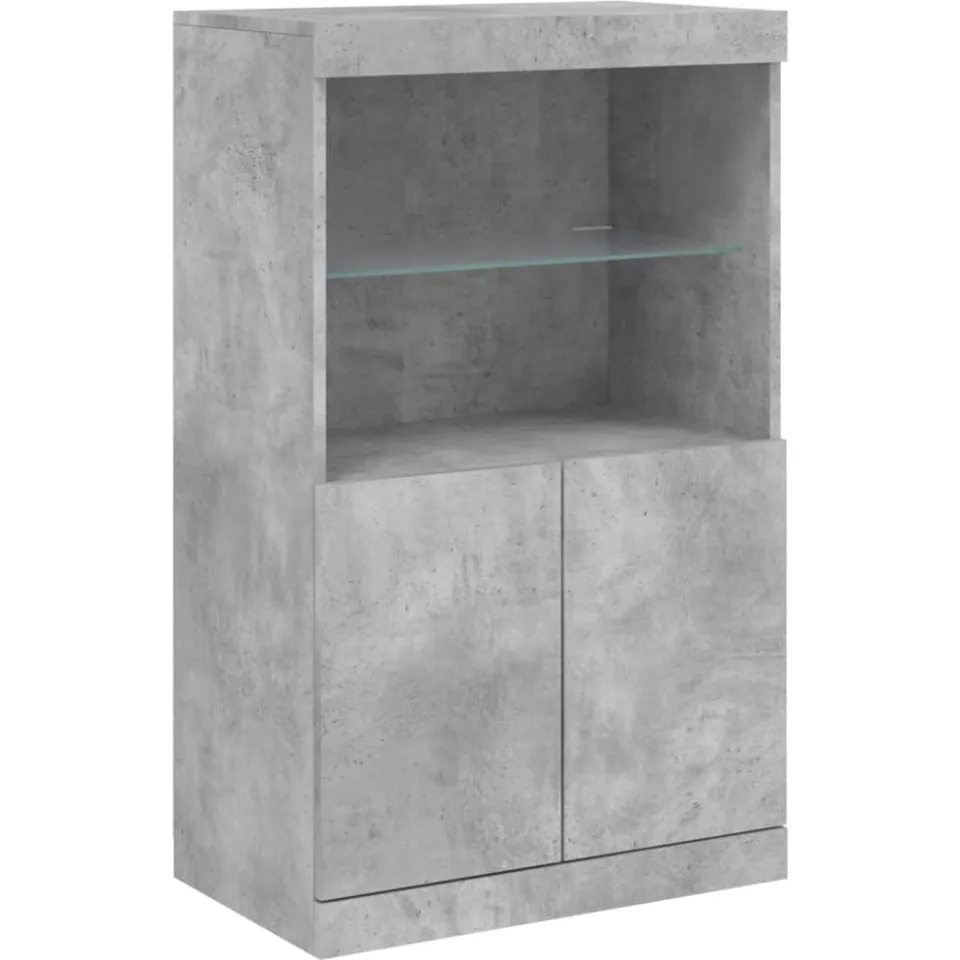 vidaXL Dressoir met LED-verlichting 60,5x37x100 cm betongrijs