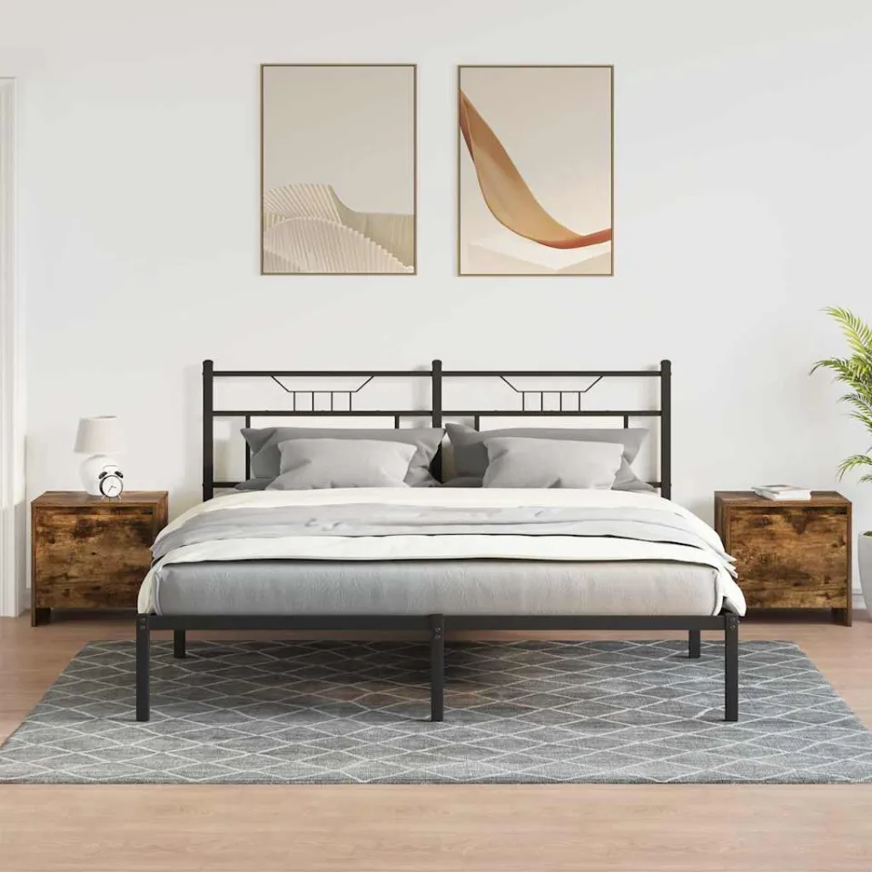 vidaXL Nachtkastjes 2 st 45x34x44,5 cm bewerkt hout gerookt eikenkleur, foto 3