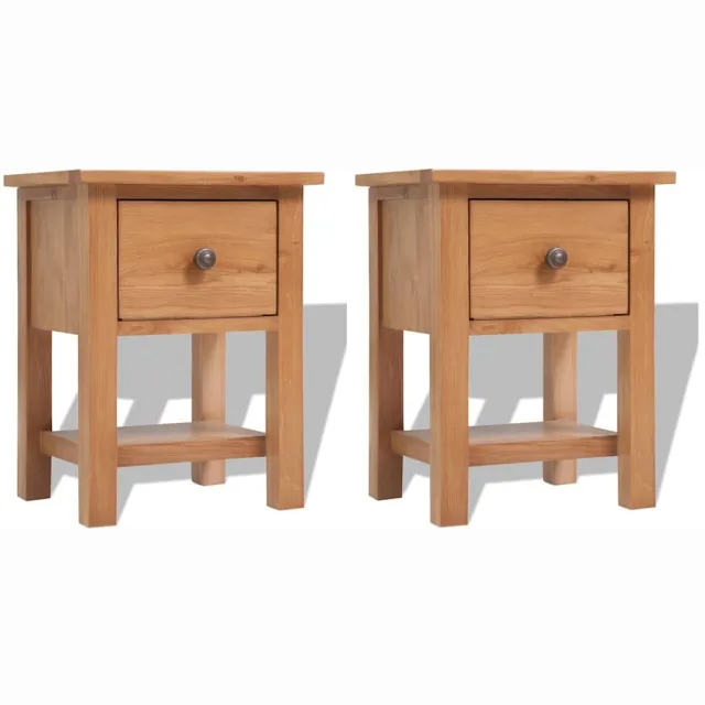 vidaXL Nachtkastjes 2 st 36x30x47 cm massief eikenhout Bruin