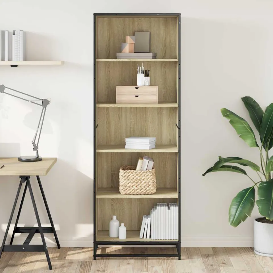 vidaXL Boekenkast 60x35x170,5 cm bewerkt hout sonoma eikenkleurig, foto 2