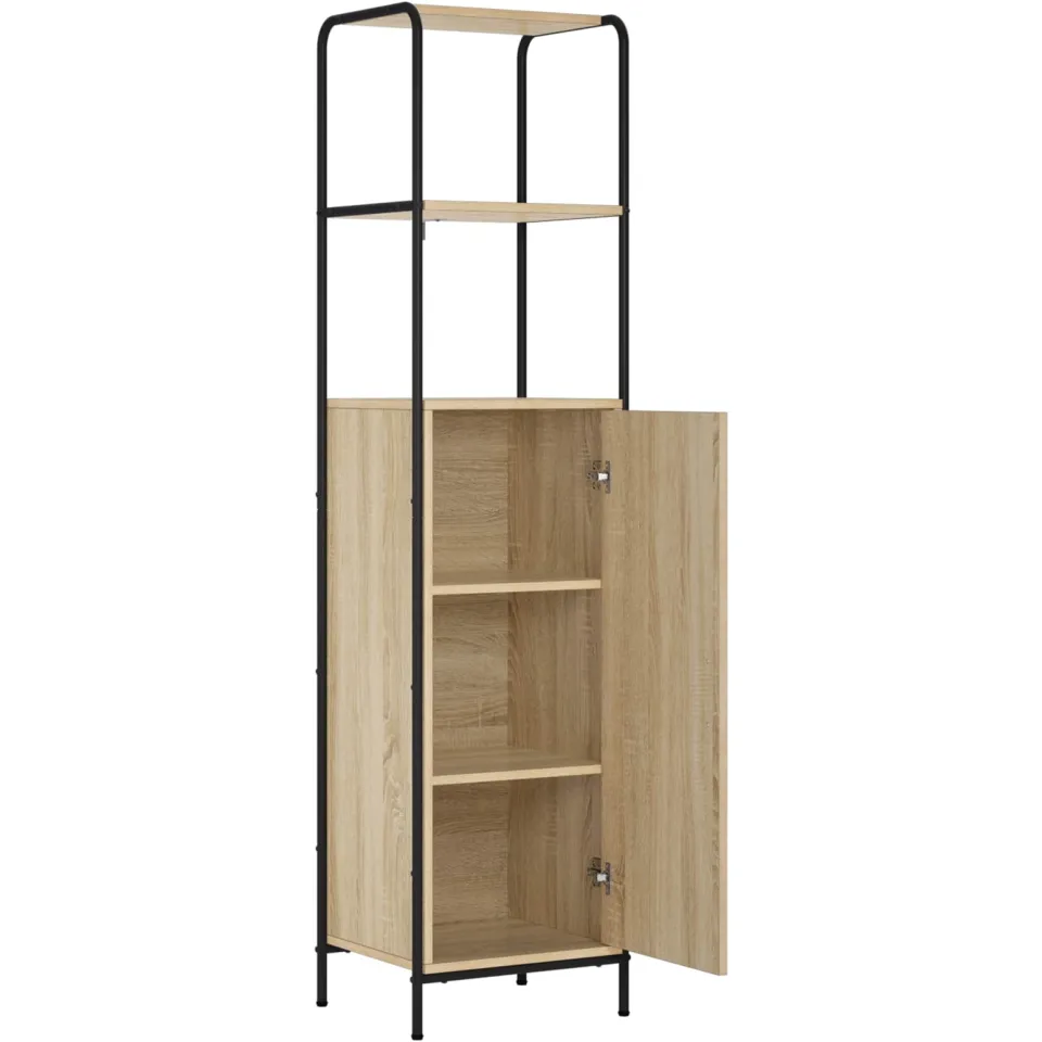 vidaXL Hoge kast Sonoma Eiken 40 x 33 x 161 cm Bewerkt hout, foto 2