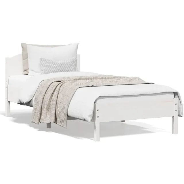 vidaXL Bedframe zonder matras massief grenenhout wit 140x200 cm