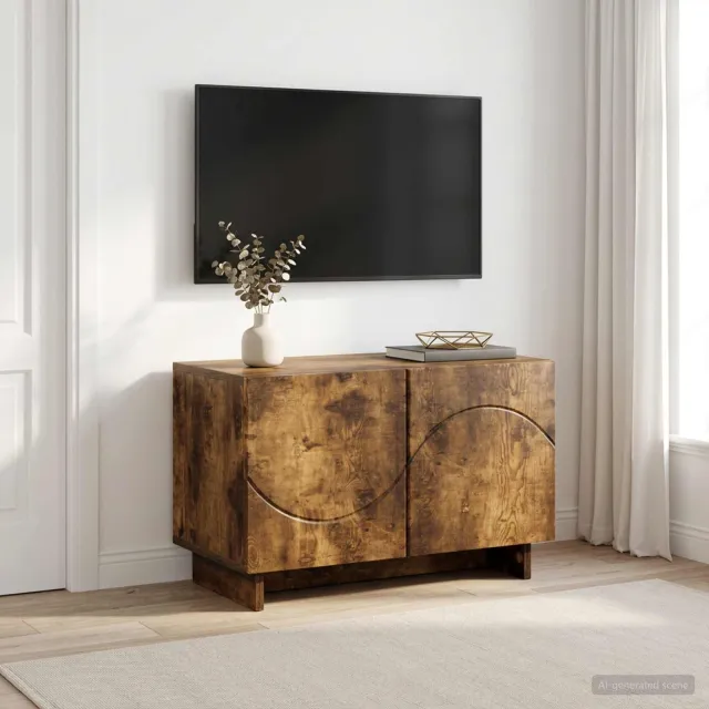 vidaXL tv-meubel 60 x 34.5 x 40 cm Gerookt eiken Bewerkt hout Bruin