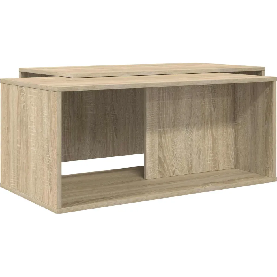 vidaXL Koffietafel Set 2 st Sonoma Eiken 90 x 48 x 40 cm Bewerkt hout, foto 3