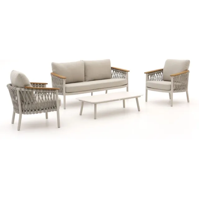 Bellagio tuinmeubelen Bellagio Birgi Novo stoel-bank loungeset 4-delig Taupe