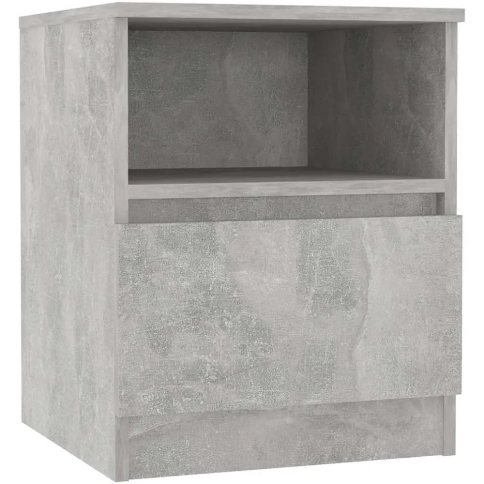 vidaXL Nachtkastjes 2 st 40x40x50 cm bewerkt hout betongrijs grijs, foto 4