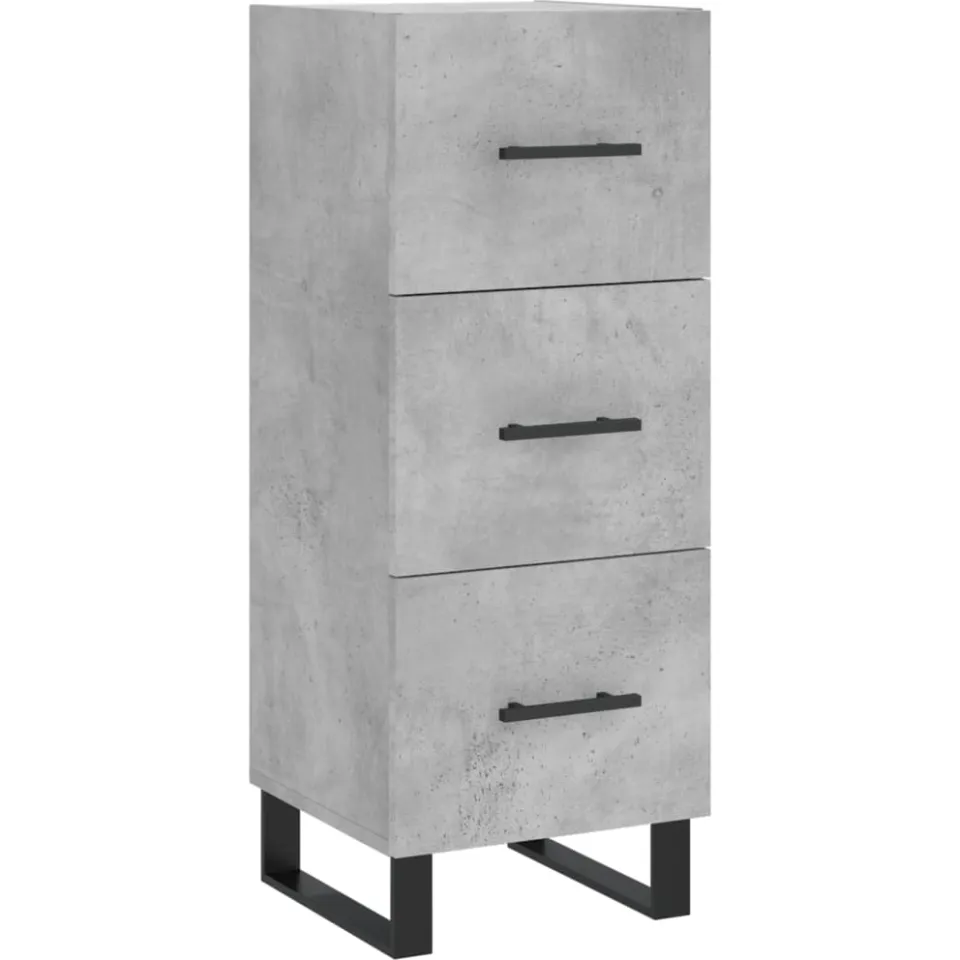 vidaXL Dressoir 34,5x34x90 cm bewerkt hout betongrijs grijs, foto 3