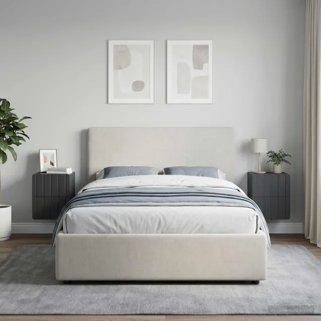 vidaXL Wandbeugel Bedkast 2 st Zwart 33 x 34,5 x 43 cm Bewerkt hout, foto 2