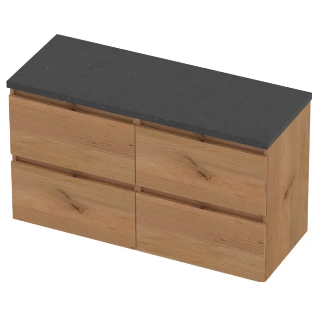 Basic-Line Deck 46 Badmeubelset Greeploos 120x46x66 cm D46bscwo2x60 Whisky Oak Blue Stone Grijs