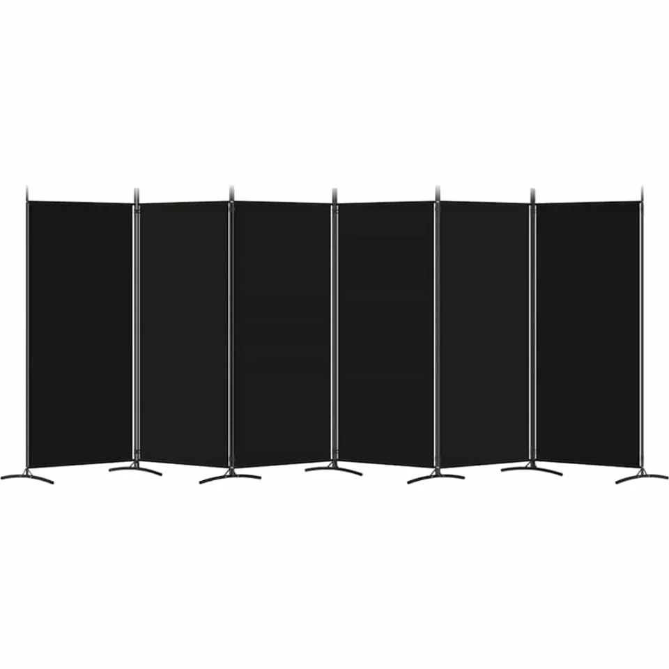 vidaXL Kamerscherm met 6 panelen 520x180 cm stof zwart, foto 3