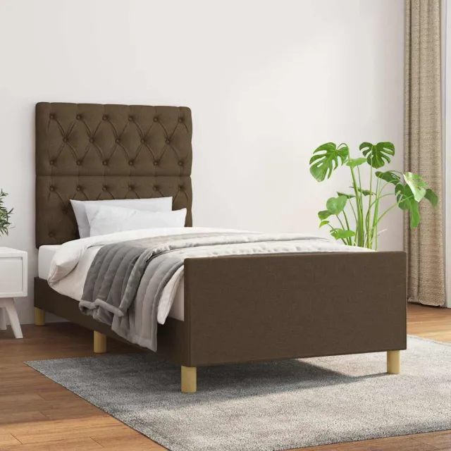 vidaXL Bedframe zonder matras 80x200 cm stof donkerbruin bruin