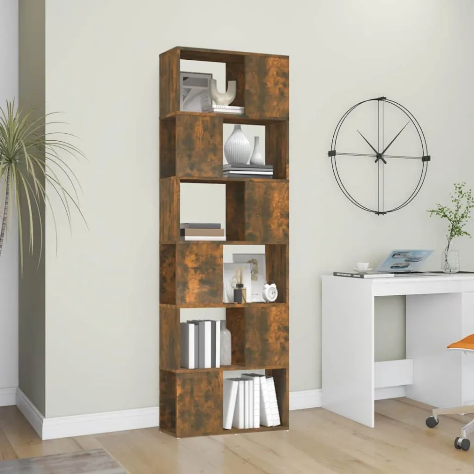 vidaXL Boekenkast/kamerscherm 60x24x186 cm gerookt eikenkleurig, foto 3