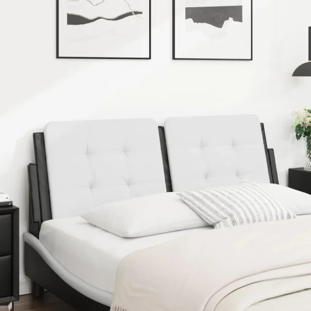 vidaXL Hoofdbordkussen "Zadar" 120 cm kunstleer wit en zwart