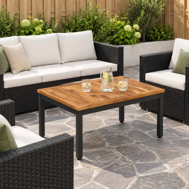 vidaXL Salontafel NAARDEN Naturel en Zwart 49 x 68,5 x 36 cm Bruin