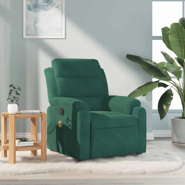Corenia Fauteuil – Relaxstoel – Zetel – Lounge Stoel – Sessel – Donkergroen – Handmatig Verstelbaar – Fluweel Bekleding Dark Green