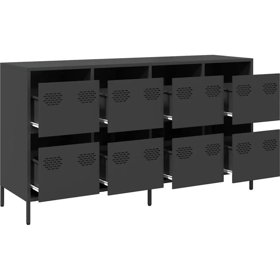vidaXL Dressoir 135x39x73,5 cm koudgewalst staal zwart, foto 4