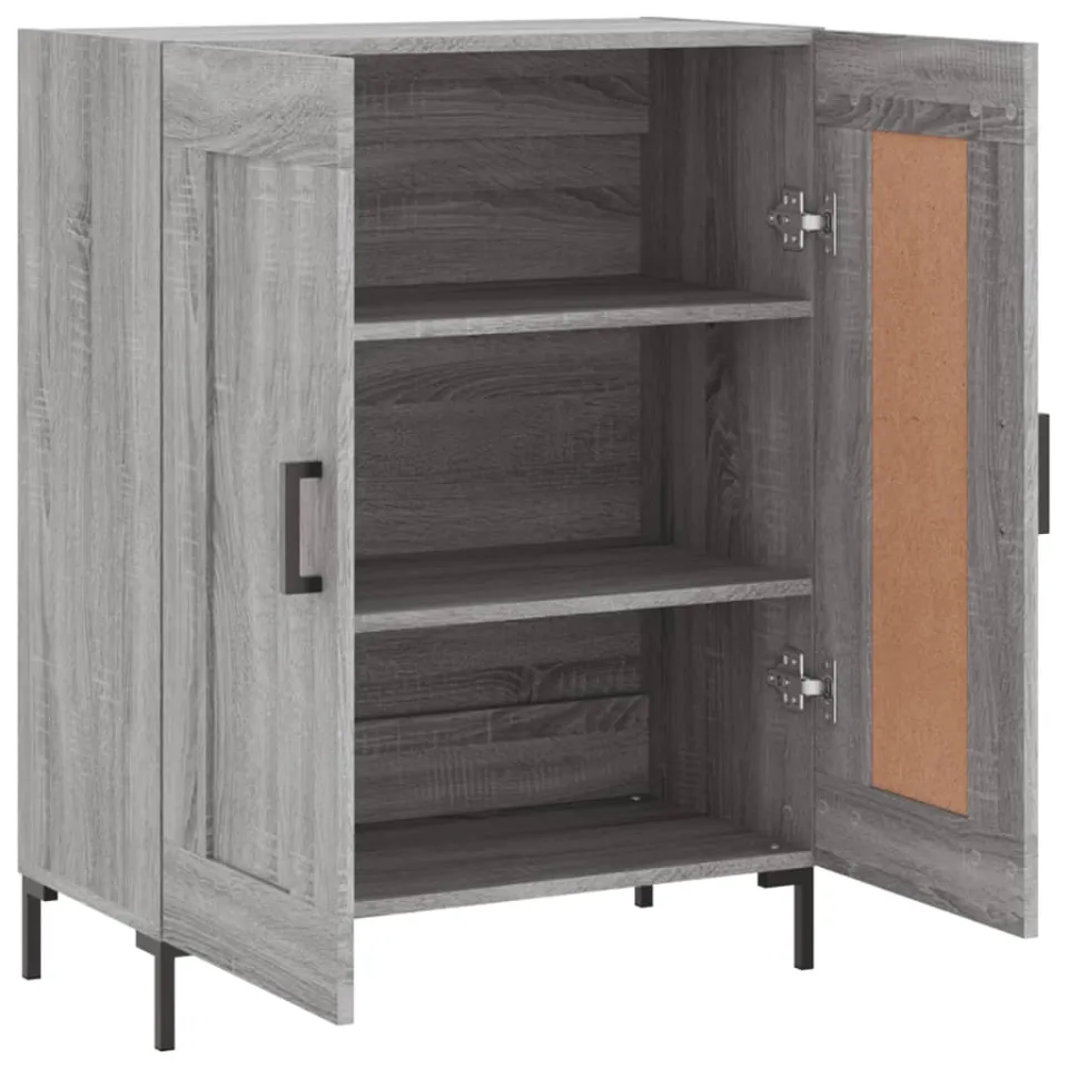vidaXL Dressoir 69,5x34x90 cm bewerkt hout grijs sonoma eikenkleurig, foto 4