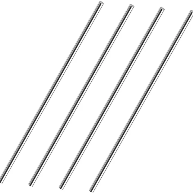 Famanu Set van 6 stuks ronde staafjes 6 mm x 200 mm voor modelbouw en DIY-projecten, ideaal voor verbindingselementen en ondersteuning in diverse creaties Zwart