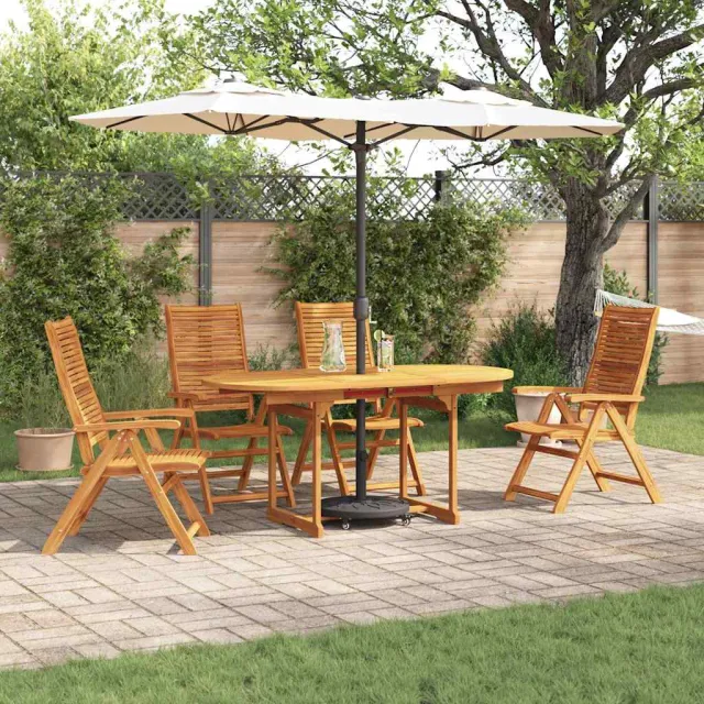 vidaXL Tuin eettafelset 5 st Bruin Massief Acaciahout
