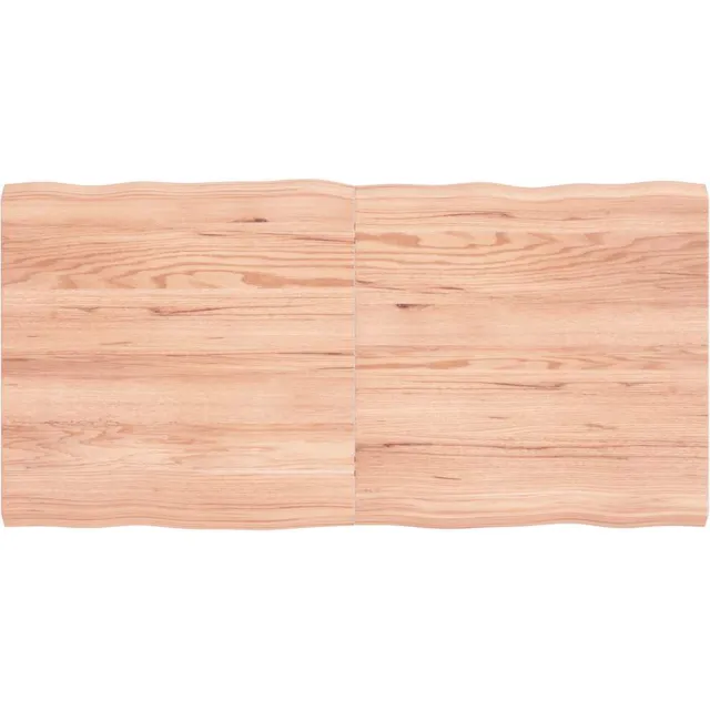 vidaXL Tafelblad natuurlijke rand 120x60x(2-4)cm eikenhout lichtbruin, foto 2