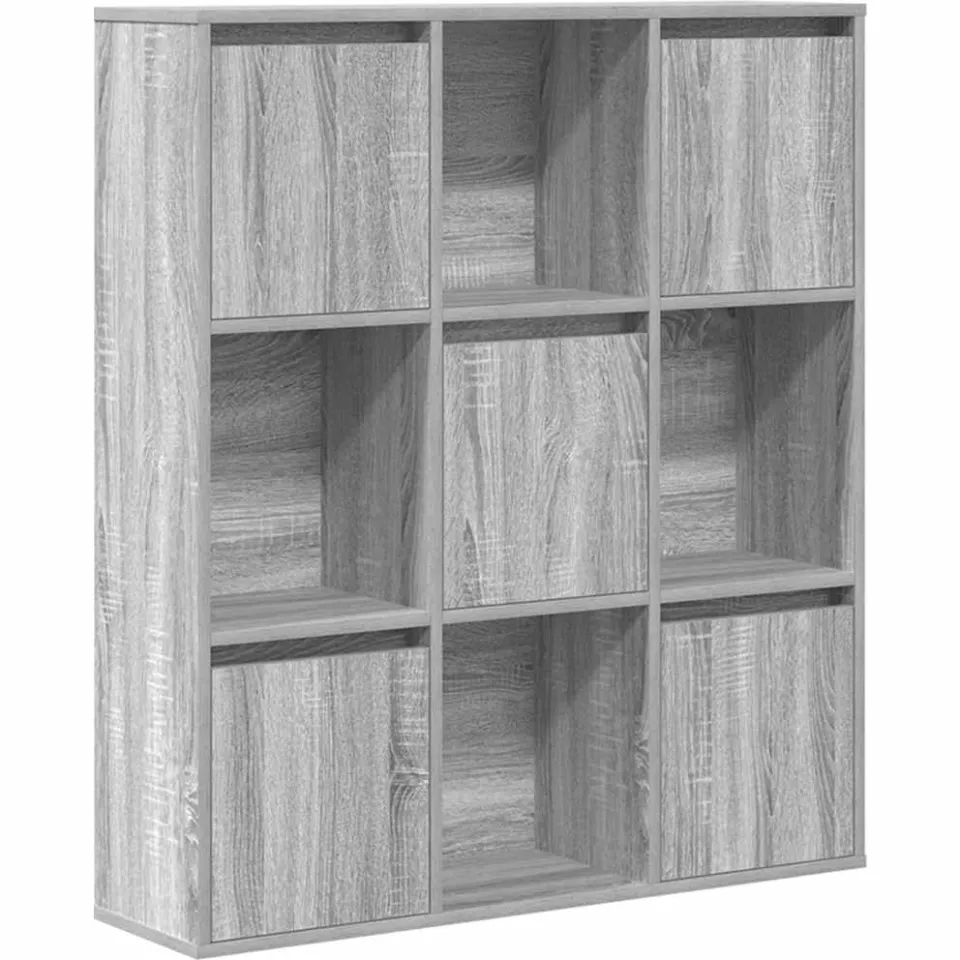 vidaXL Boekenkast 89x24x101,5 cm bewerkt hout grijs sonoma eikenkleur, foto 3