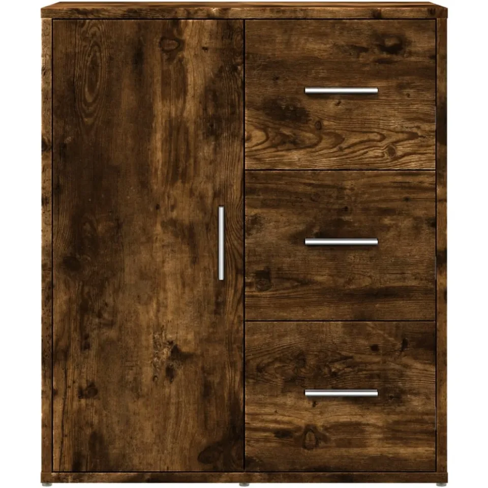 vidaXL Dressoir 60x31x70 cm bewerkt hout gerookt eikenkleurig, foto 4