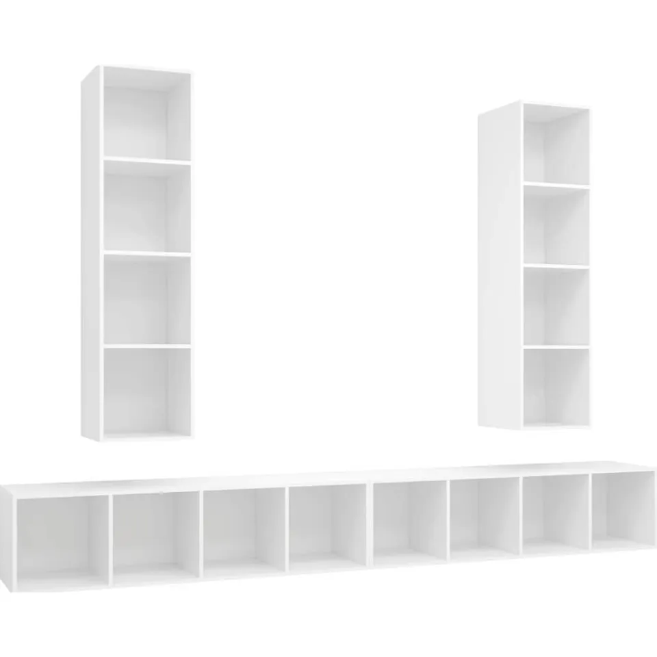 vidaXL Tv-wandmeubelen 4 st bewerkt hout wit, foto 3