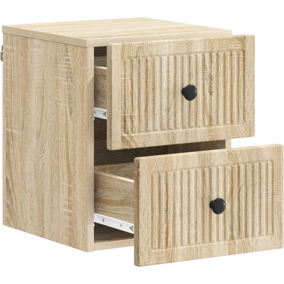 vidaXL Wandbeugel Bedkast Sonoma Eiken 33 x 34,5 x 40 cm Bewerkt hout, foto 3