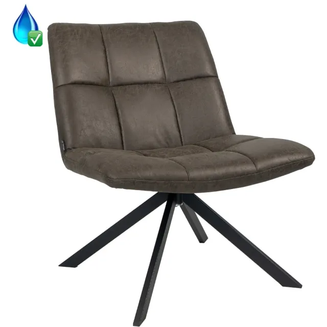 NordXL Fauteuil Eevi eco-leer antraciet