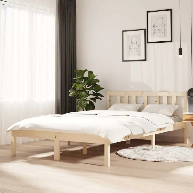 vidaXL Bedframe zonder matras massief hout 120x200 cm bruin