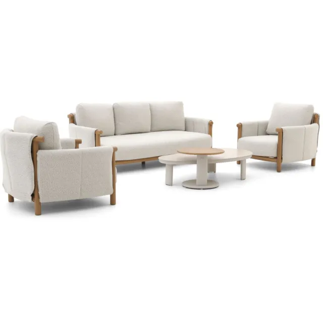 Bellagio tuinmeubelen Bellagio Calcinelli stoel-bank loungeset 5-delig 5-zits Taupe