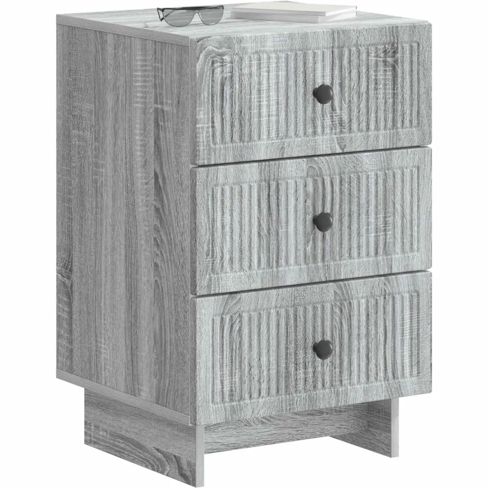 vidaXL Nachtkastje Grijs sonoma 43 x 41 x 66,5 cm Bewerkt hout