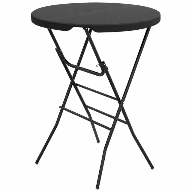 ITRONIQ Statafel Opvouwbaar 80 CM Zwart – Inklapbare Bartafel Voor Feesten, Tuin en Horeca – HDPE Tafelblad – 110 CM Hoog