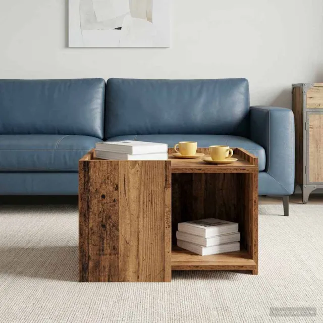 vidaXL Salontafel Oud hout 50,5 x 50 x 33 cm Bewerkt hout bruin, foto 2