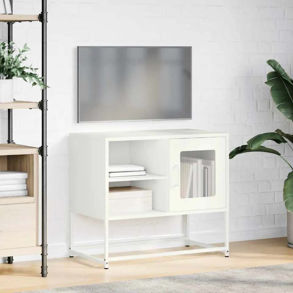 vidaXL Tv-meubel 68x39x60,5 cm staal wit, foto 3