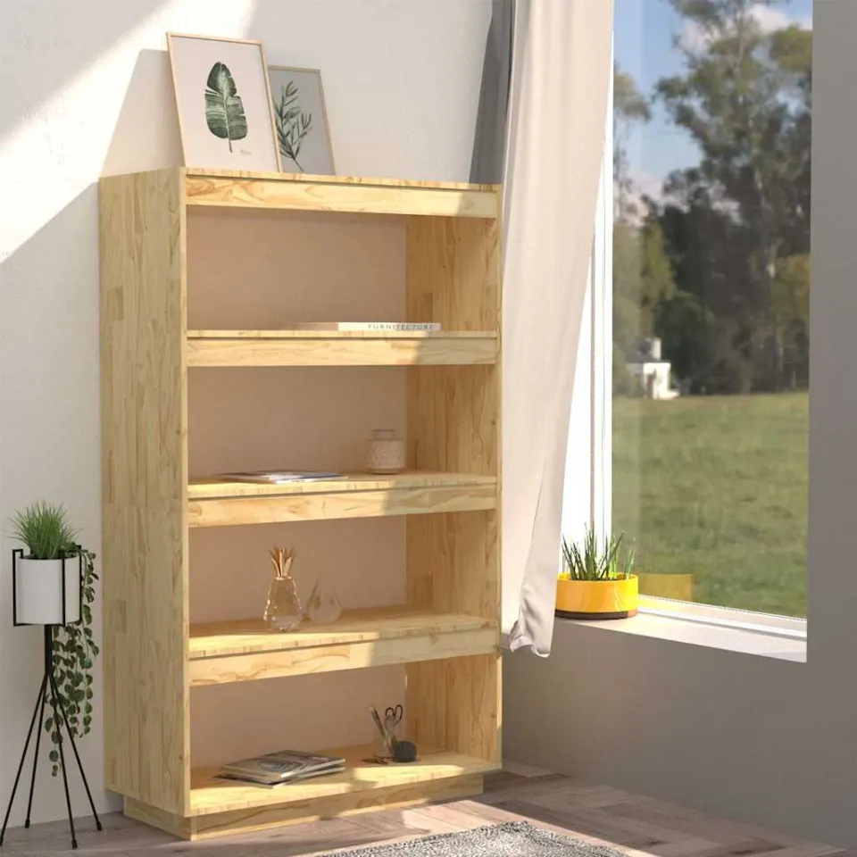 vidaXL Boekenkast / kamerscherm 80x35x135 cm massief grenenhout bruin, foto 3