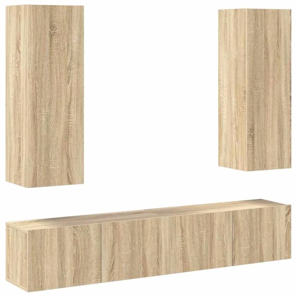 vidaXL 4-delige Tv-meubelset bewerkt hout sonoma eikenkleurig, foto 3