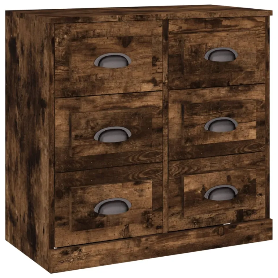 vidaXL Dressoir 70x35,5x67,5 cm bewerkt hout gerookt eikenkleurig