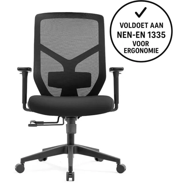 Spherite Ergonomische Bureaustoel - Bureaustoelen voor Volwassenen - Kantoorstoel - Volledig Verstelbaar - NEN1335 gecertificeerd - Office Chair - Bureaustoel Ergonomisch - Spherite® Zwart