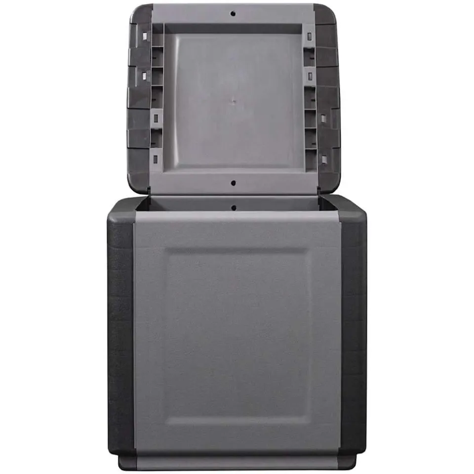 vidaXL Tuinbox 130 L 54x53x57 cm donkergrijs en zwart, foto 4