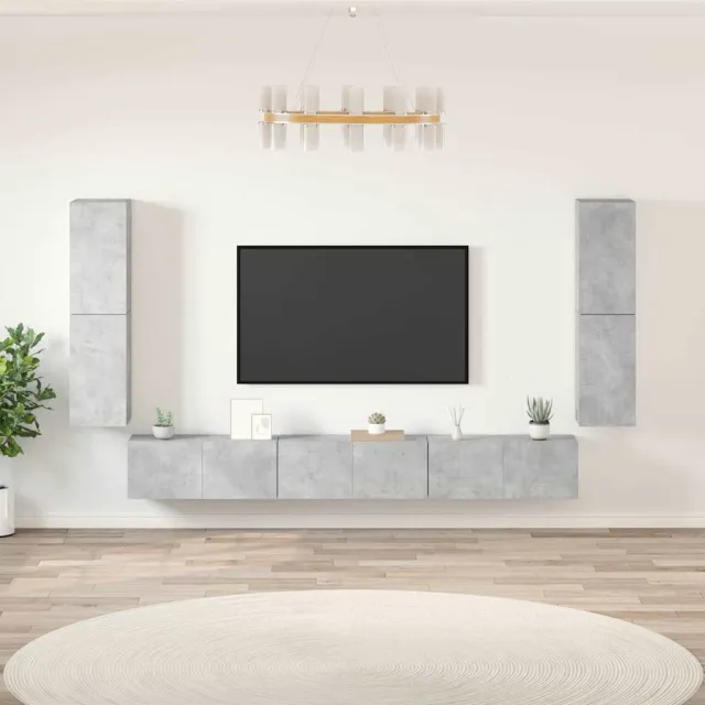 vidaXL 7-delige Tv-meubelset bewerkt hout betongrijs grijs, foto 2