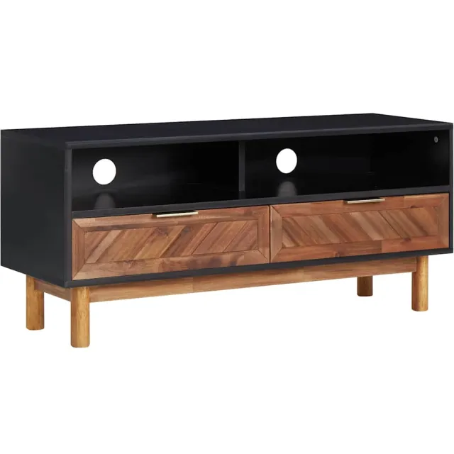 vidaXL Tv-meubel 100x35x45 cm massief acaciahout en MDF Bruin