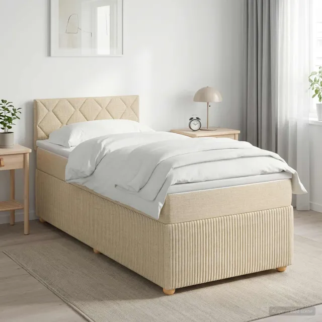 vidaXL Boxspringbed met matras Crèmekleurig 90 x 190 cm Stof