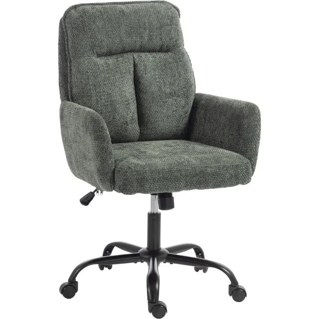 Homcom bureaustoel - stof met linnenlook (100% polyester) - 67 x 72 x 103 cm - groen