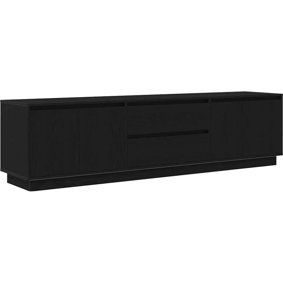 vidaXL Tv-meubel met LED-verlichting 193,5x41x50 cm zwart eikenkleurig