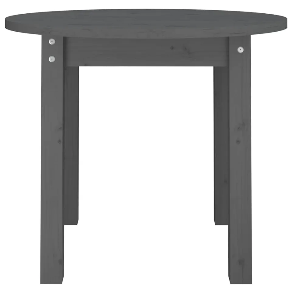 vidaXL Salontafel Ø 55x45 cm massief grenenhout grijs, foto 4