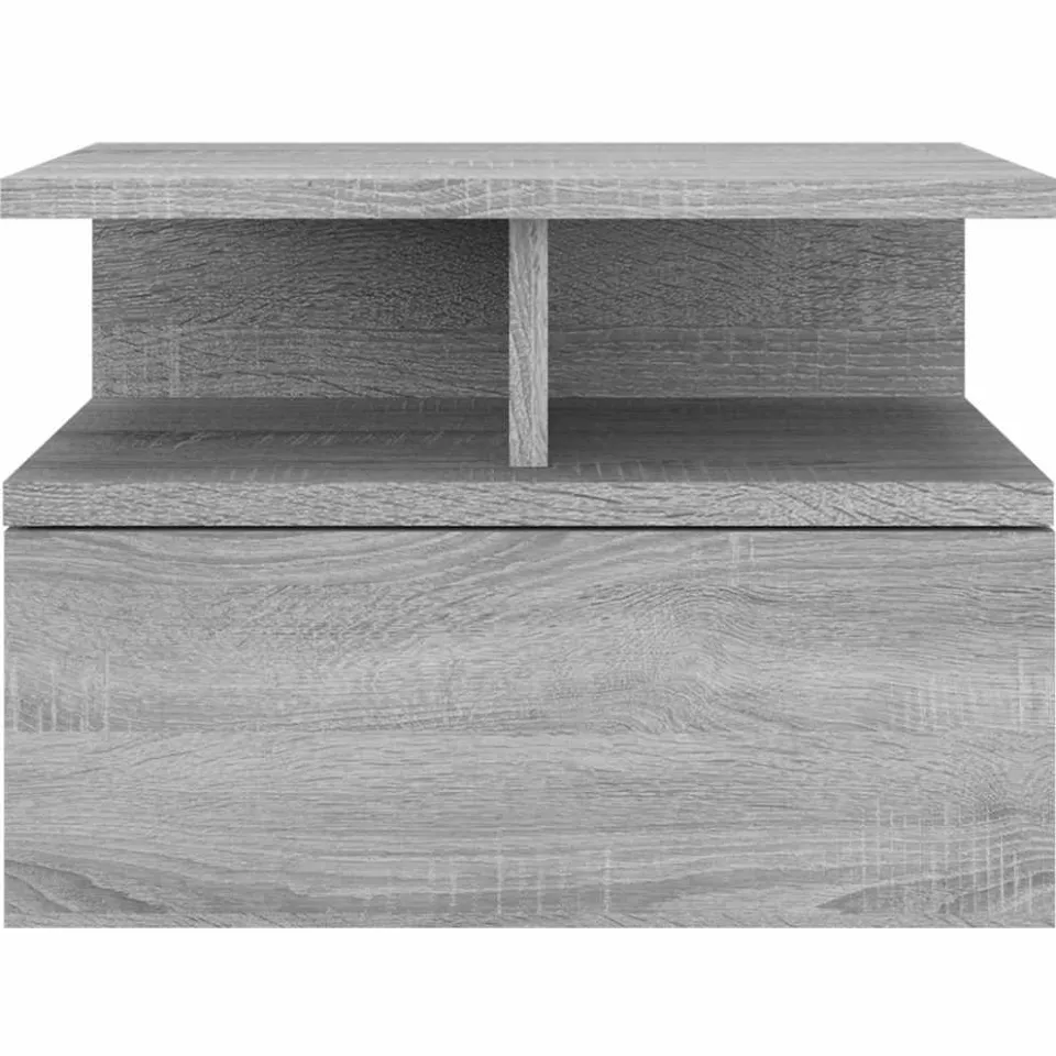 vidaXL Nachtkastje zwevend 40x31x27 cm bewerkt hout grijs sonoma eiken
