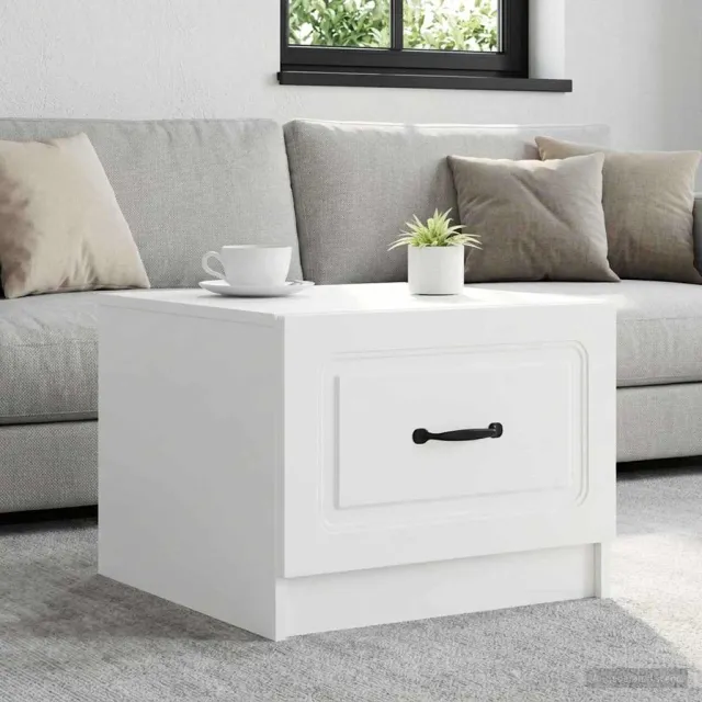 vidaXL Salontafel met lade Wit 49 x 50 x 37 cm Bewerkt hout, foto 2