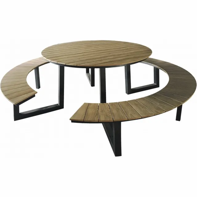 The Outsider Fredo Picknicktafel - 242cm - Polywood - Tuintafel - Picnicktafel Bruin (wood)